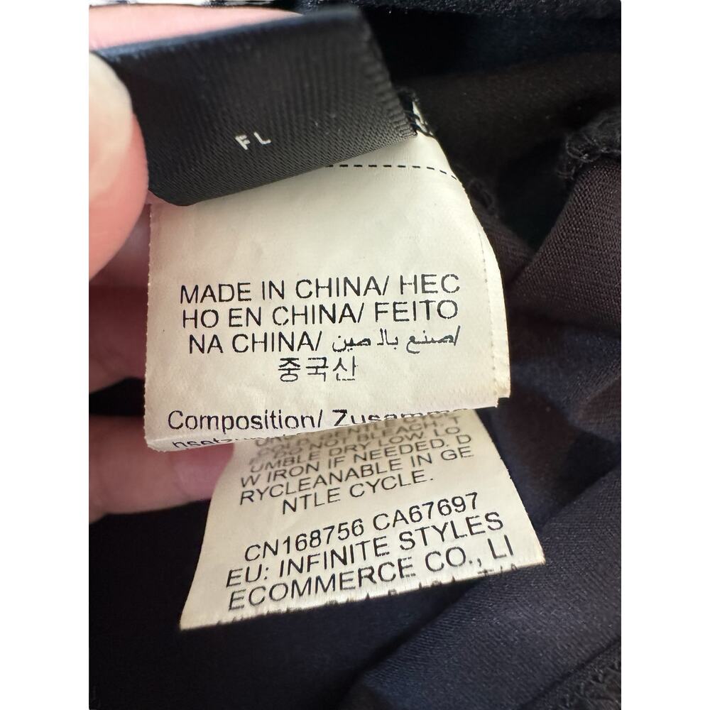 SHEIN Women’s Colorblock Faux Leather Patch T-Shirt Dress XL Black Short Sleeve - Picture 6 of 6